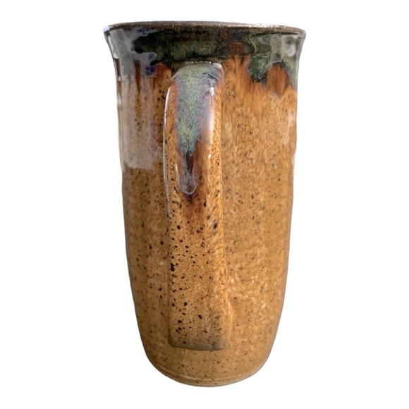 Blue Sand Crackle handmade Coffee/ Tea Mug signed my artist. - Picture 2 of 9